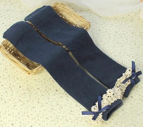 Navy Blue Crochet Knee Socks